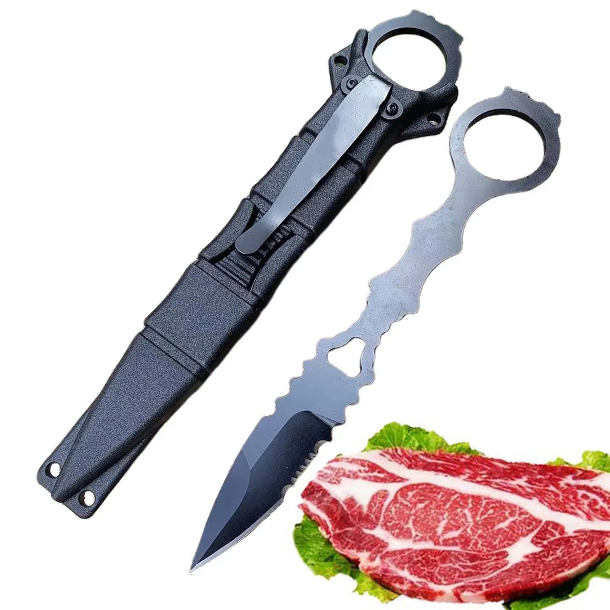 Bushcraft Knife Fixed - Couteau portable pour l'extérieur, couteau de