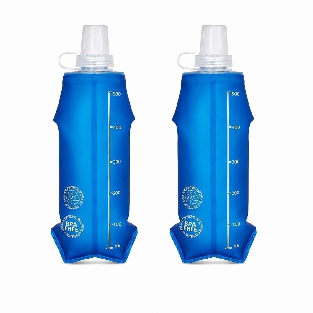 Water Bag Collapsible - Lot de 2 bouteilles d'eau souples