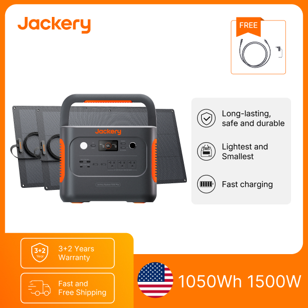 Solar Emergency Charger - Station d'alimentation portable Jackery E1000AC 1050Wh