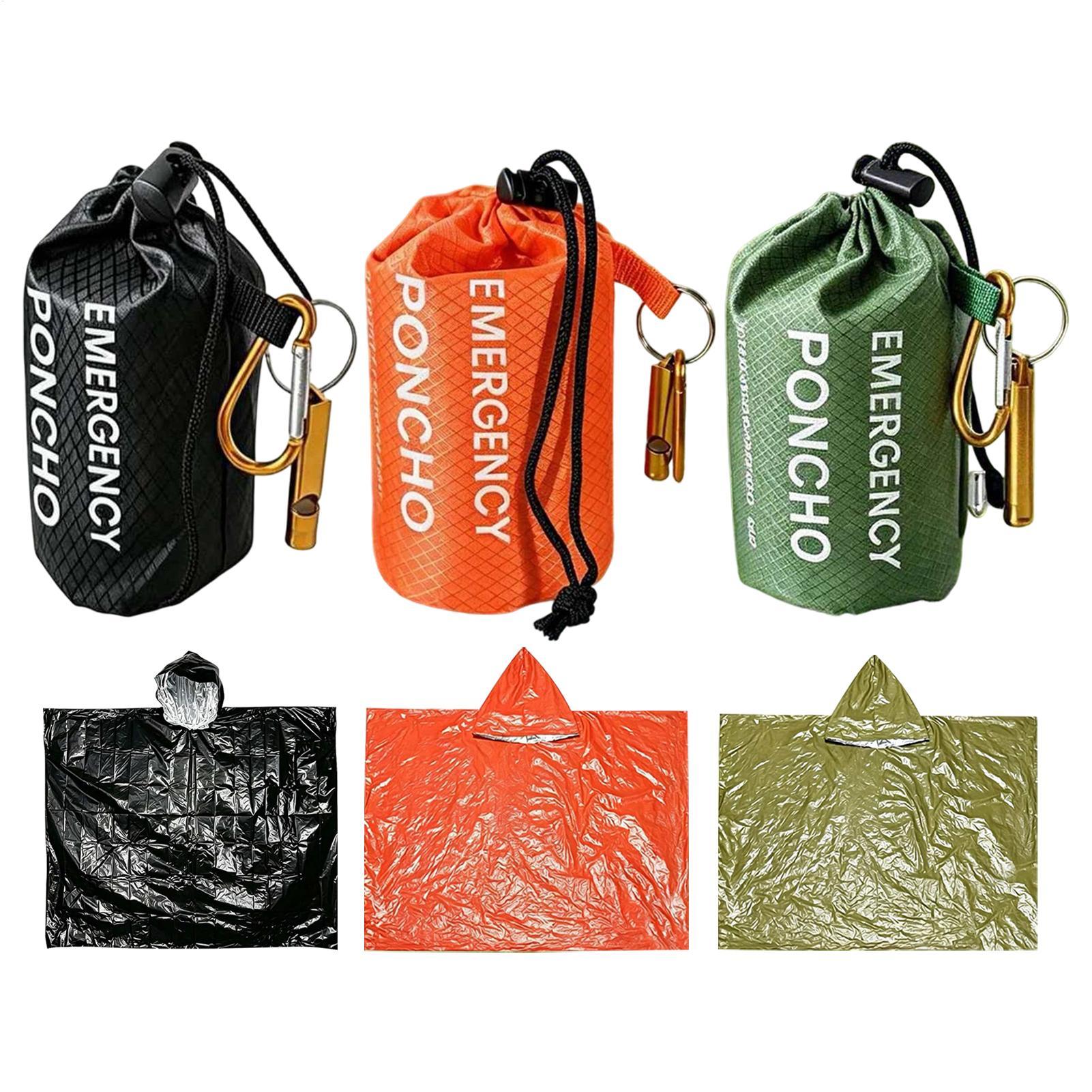 Emergency Poncho Rain - Lot de 3 ponchos de pluie