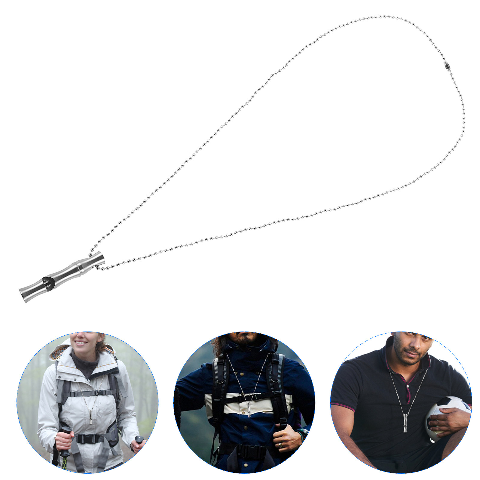 Emergency Whistle Loud - Sifflet multifonctionnel en acier inoxydable de