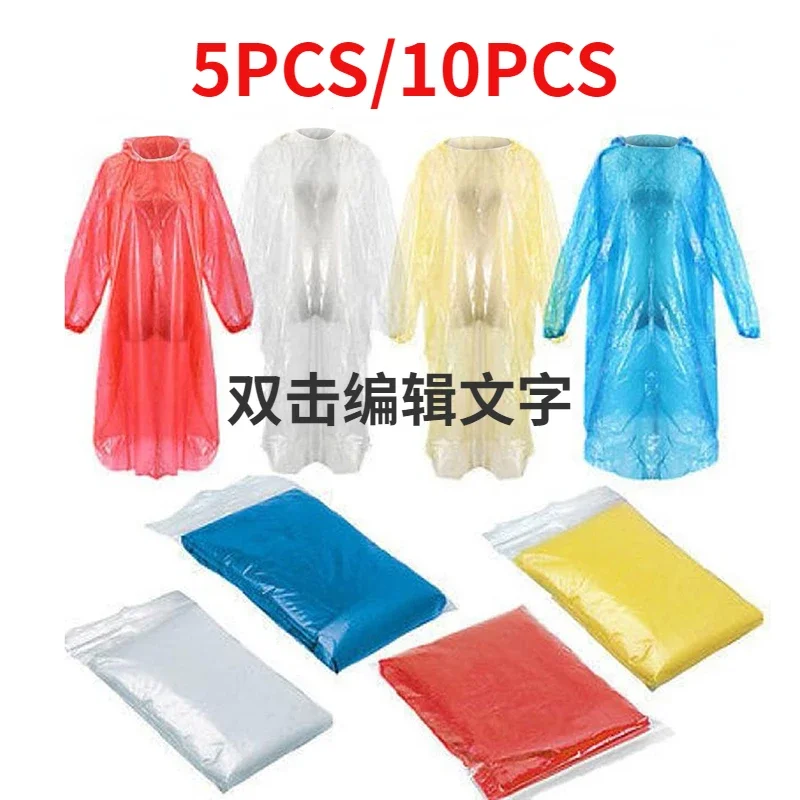Emergency Poncho Rain - 5/10PC imperméable jetable Adultchildren imperméable manteau