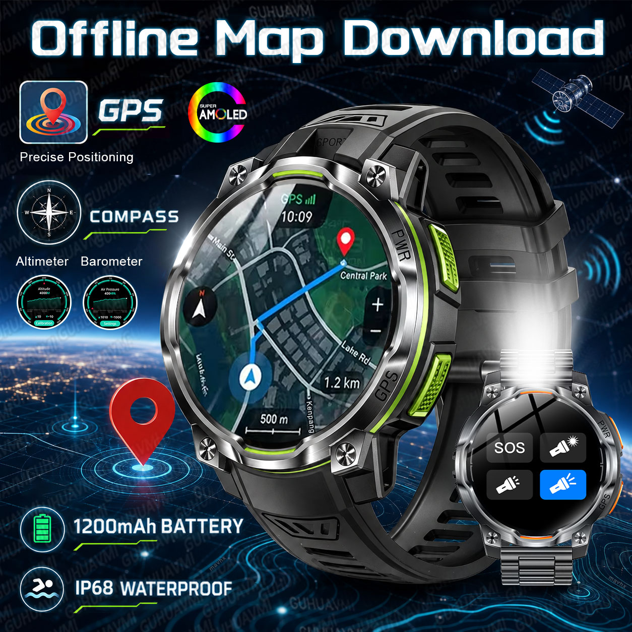 Compass Lensatic - Nouvelle montre intelligente GPS militaire 2026,