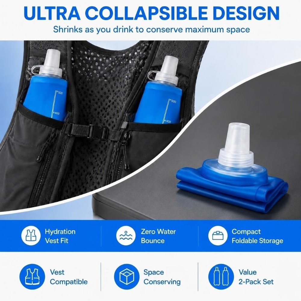 Lot de 2 bouteilles d'eau soup - Water Bag Collapsible avis et prix