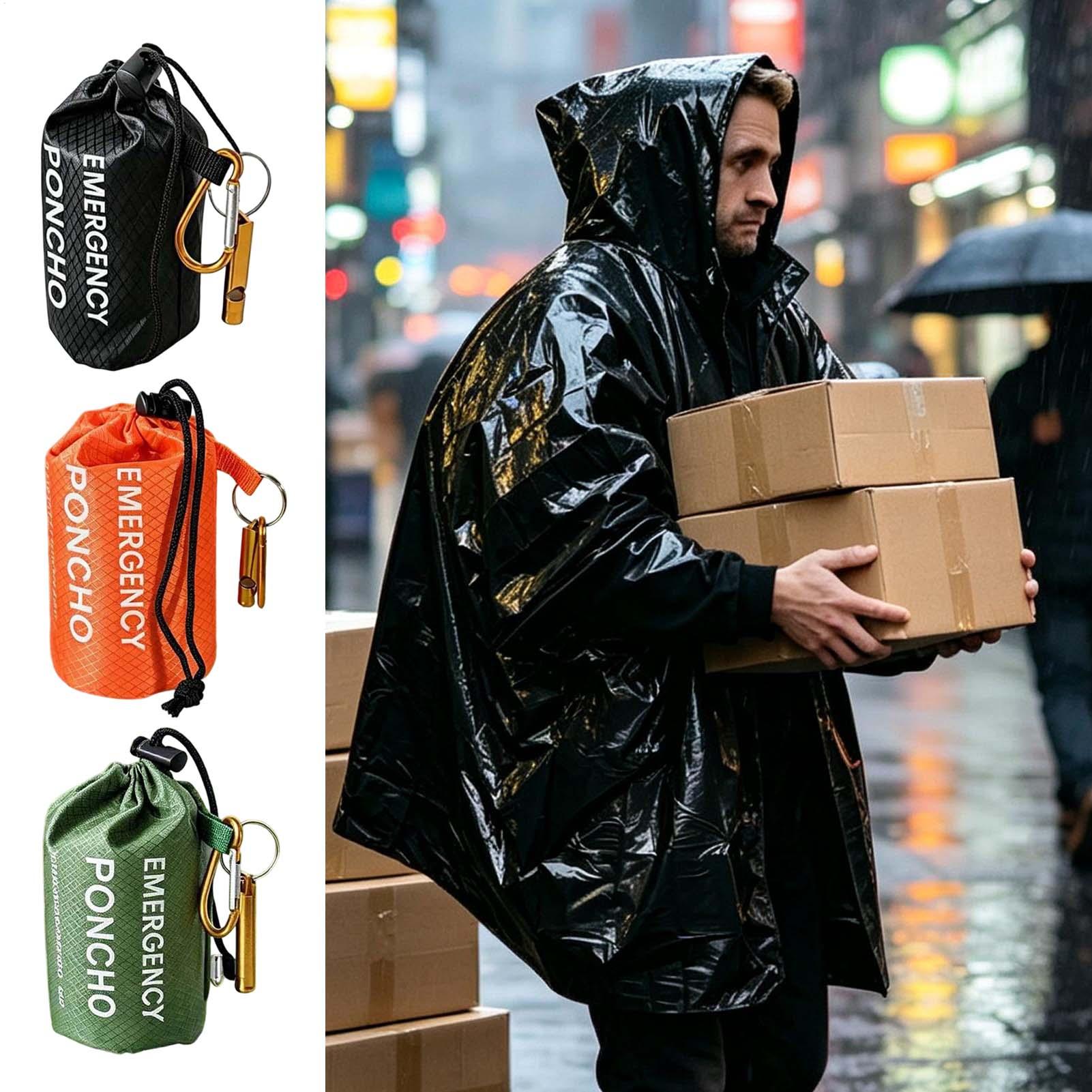 Lot de 3 ponchos de pluie de s - Emergency Poncho Rain avis et prix